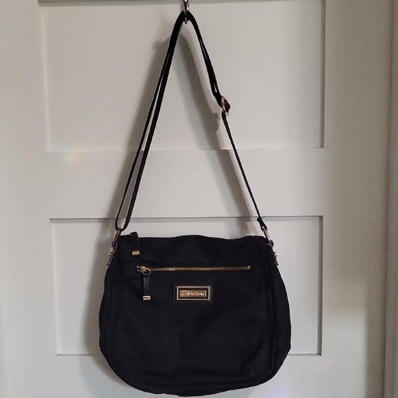 Calvin Klein Black Nylon Crossbody Bag with Gold Accents - Picture 1 of 12